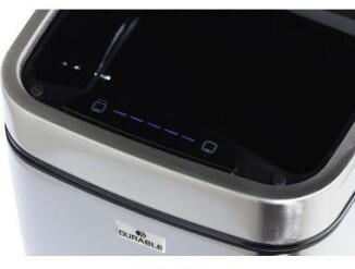 DURABLE NO TOUCH Abfalleimer 6l, Edelstahl, Sensor Mechanik, Soft-Close, Fingerprint-Proof