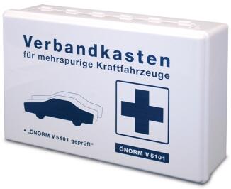 KFZ-Verbandkasten aus Kunststoff, Inhalt nach ÖNORM V 5101, 260 x 180 x 85 mm