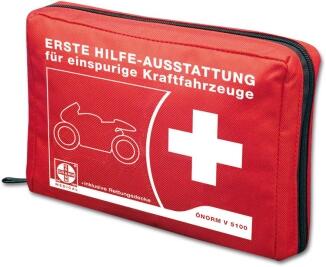 Motorrad-Verbandtasche aus Nylon, Inhalt nach ÖNORM V 5100, 150 x 120 x 45 mm