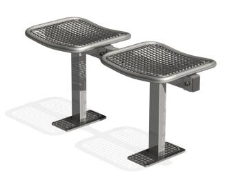 Sitzbank 'Face' ohne Rückenlehne, aus Stahl, Sitzfläche aus Drahtgitter