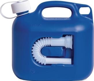 AdBlue-Kanister 5l, 10l, 20l blau HDPE, mit Kindersicherheitsverschluss, Auslaufrohr, HÜNERSDORFF
