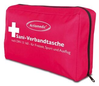 Verbandtasche 'Sani' aus Nylon, mit Füllung nach DIN 13160, 230 x 150 x 80 mm