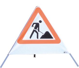 Faltsignal 'Multiple' tagesleuchtend (fluoreszierend), Symbol Zigarette/Rauchverbot oder VZ 123