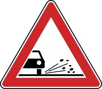Verkehrszeichen 101-52 StVO, Splitt, Schotter