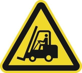 Warnzeichen ASR A1.3 oder DIN EN ISO 7010, 200mm, Warnung vor Flurförderzeugen