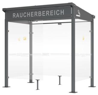 Modellbeispiel: Raucherunterstand -Milano- Breite 2520 oder 5040 mm (Art. 37625-09) Wetterschutz und