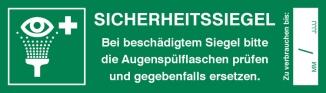 Sicherheitssiegel für Augenspülstationen auf Rolle oder Bogen