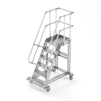 HAILO Plattformtreppe aus ALU, fahrbar, 3 bis 10 Stufen