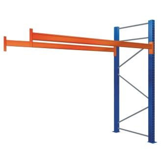 SCHULTE Anbauregal Paletten-Bockregal 2500/3000 mm hoch, 1825/2700 mm breit, blau/verzinkt