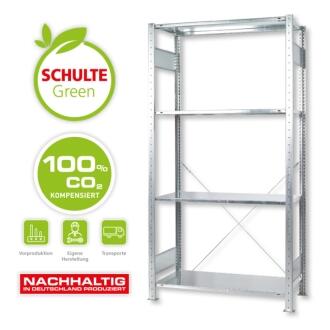 SCHULTE Green Fachbodenregal MULTIplus150-Set, 2000x1000mm, 4-5 Fachböden, verzinkt, flexibel