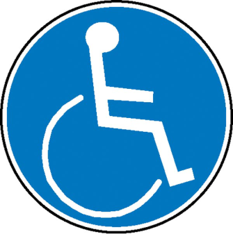 Gebotsschild, Rollstuhlbenutzer