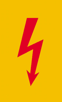 Elektrokennzeichnung / Warnschild, Spannungszeichen (roter Blitz)