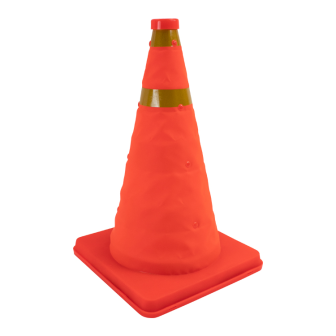 Faltleitkegel -Cone-, Höhe 400 mm, mit integriertem Blinklicht, orange-gelb