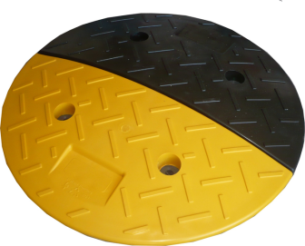 Geschwindigkeitshemmer schwarz / gelb, ø 400 mm, Höhe 40 mm, kautschukummantelt