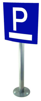 Parkplatzbeschilderung, Aluminium, einseitig, zum Aufdübeln, flach oder gewölbt, optionaler Text