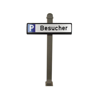 Parkplatzbeschilderung PSIGN -Lübeck-, Stahl-Stilpoller 70x70 mm, Höhe über Flur ca. 950 mm