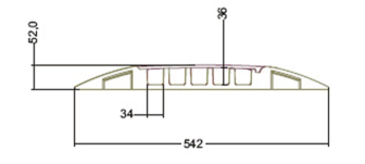 Technische Ansicht: Kabelbrücke Typ 535 seitlich (Art. 13838)