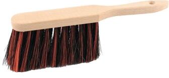 Handfeger aus Arenga/Elaston L.280mm m.Holzr&uuml;cken ext.voll best&uuml;ckt