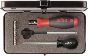 WIHA Drehmomentschraubendrehersatz 2852 S10 13-tlg. 1-5 Nm, einstellbar, Torx, PH, PZD, 6-Kant