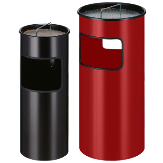 Abfallbehälter -P-Bins 57-, 30 oder 50 Liter aus Stahl, mit Ascher, feuerfest
