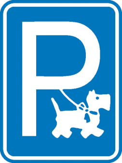 Hinweisschild für Gewerbe und Privat, Hundeparkplatz
