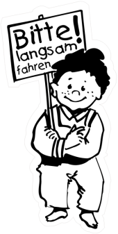 Kinderfigur mit Schild und Wunschtext, Aluminium-Verbundplatte, einfarbig