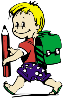 Kinderfigur mit Stift und Schulranzen, Aluminium-Verbundplatte, mehrfarbig