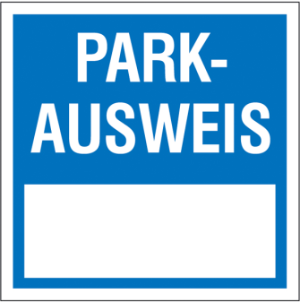Parkausweis-Vignette, quadratisch, 60 x 60 mm