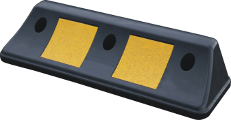 Parkhilfe / Radstop -Ridge- aus Kunststoff, Länge 500 mm, Höhe 100 mm, schwarz / gelb
