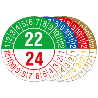 Prüfplaketten mit Jahresfarben (übergreifend, 3 Jahre), 2022 / 2024 - 2025 / 2027, Bogen