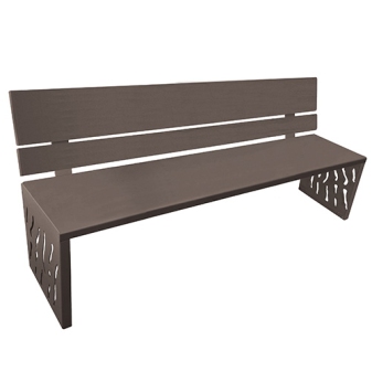 Sitzbank -Venedig- mit Rückenlehne, Sitz- und Rückenflächen Stahl, verzinkt und beschichtet