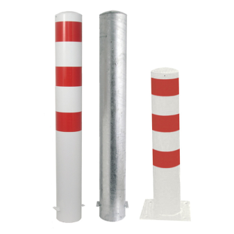 Stahlrohrpoller / Rammschutzpoller -Bollard- ø 152 mm, feststehend, wahlweise rot / weiß