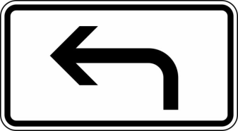 Verkehrszeichen 1000-11 StVO, Vorankündigung, linksweisend