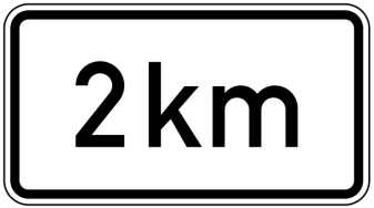 Verkehrszeichen 1004-31 StVO, Entfernungsangabe in... km