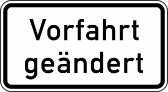 Verkehrszeichen 1008-30 StVO, Vorfahrt geändert