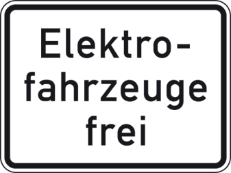 Verkehrszeichen 1026-61 StVO, Elektrofahrzeuge frei