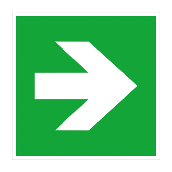 Zusatzschild Richtungsangabe gerade, links, rechts