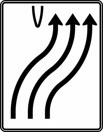 Verkehrszeichen 501-22 StVO, Überleitungstafel
