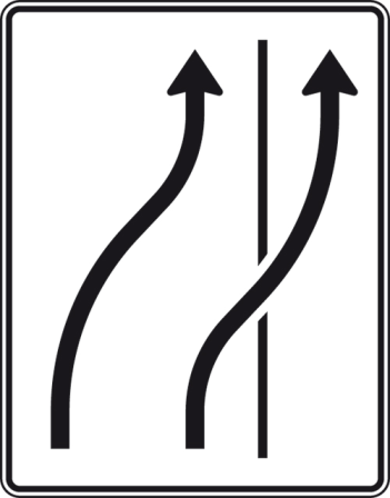 Verkehrszeichen 511-26 StVO, Verschwenkungstafel