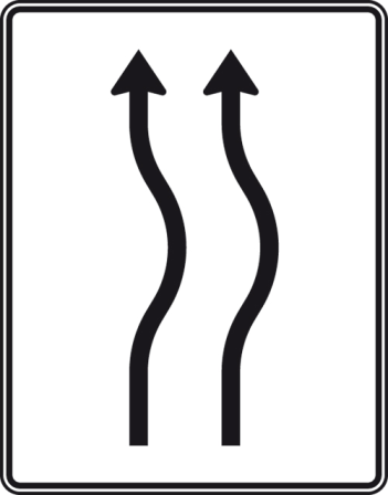 Verkehrszeichen 513-21 StVO, Verschwenkungstafel
