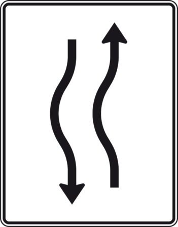 Verkehrszeichen 514-10 StVO, Verschwenkungstafel