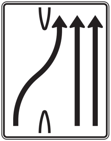 Verkehrszeichen 501-27 StVO, Überleitungstafel
