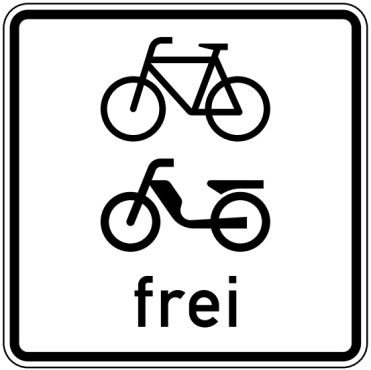 Verkehrszeichen 1022-14 StVO, Radverkehr und Mofas frei