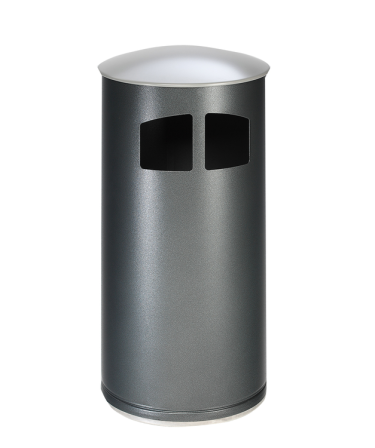 Abfallbehälter -Cubo Filipa- 75 Liter aus Stahl, wahlweise mit Dach und Ascher