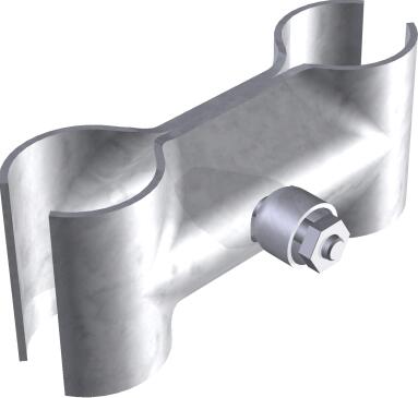 Sicherheits-Verbindungsschelle für Bauzäune, wahlweise mit höherer Blechstärke