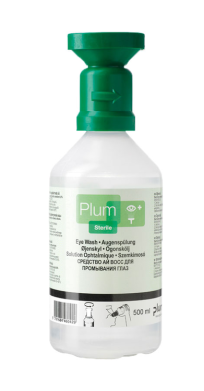 Augenspülflasche -PLUM- mit 0,9 % Natriumchloridlösung, nach DIN EN 15154-4, 200 oder 500 ml