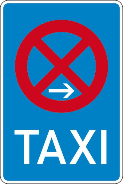 Modellbeispiel: VZ Nr. 229-20 Taxenstand Ende (Rechtsaufstellung)