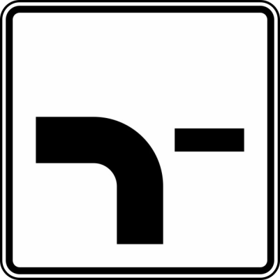 Verkehrszeichen 1002-13 StVO, Verlauf der Vorfahrtstraße