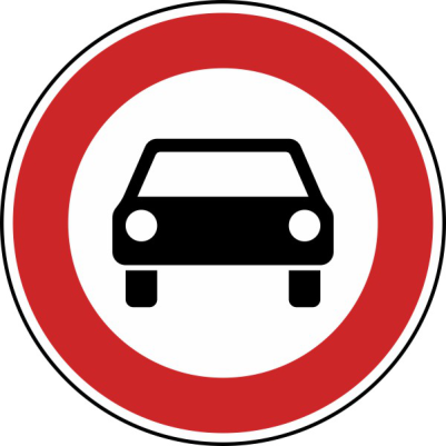 Verkehrszeichen 251 StVO, Verbot für Kraftwagen und sonstige mehrspurige Fahrzeuge