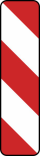 Verkehrszeichen 605-20 / 605-22 StVO, Leitbake, rechtsweisend (Aufstellung links)